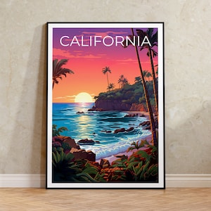 California Travel Poster, Coast Wall Art, Coast Print, California Poster, Coast Poster, Nature Poster, California Art