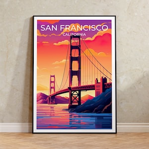 San Francisco Travel Poster, California Art, San Francisco Poster, Golden Gate Bridge Poster, Cali Poster, Poster Art, Wall Decor
