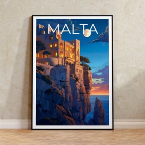 Malta Reiseplakat, Malta Wandkunst, Malta Druck, Malta Poster, Europa Poster, Malta Kunst