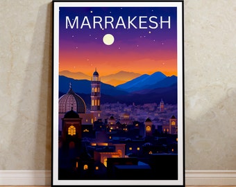 Marrakesh Travel Poster, Morocco Wall Art, Morocco Print, Marrakesh Poster, Morocco Poster, City Poster, Marrakesh Art