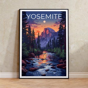 Yosemite Poster, Yosemite Druck, Half Dome Poster, Half Dome Kunst, Half Dome Druck, Yosemite Reiseplakat, Nationalpark Plakat