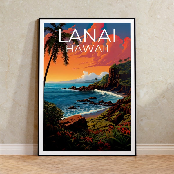 Lanai Travel Poster, Hawaii Wall Art, Hawaii Print, Lanai Poster, Hawaii Poster, Lanai Print, Lanai Art