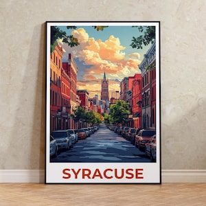 Syracuse New York Travel Poster: Cityscape Wall Art