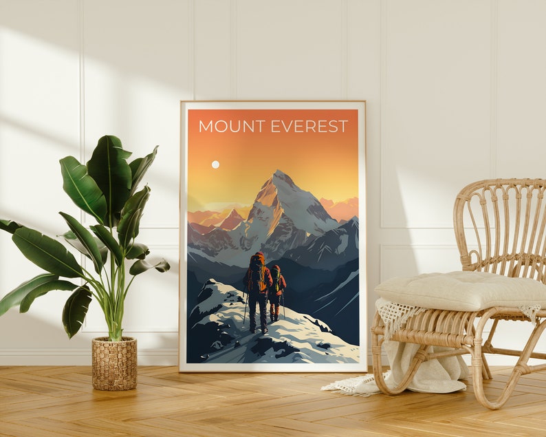 Mount Everest Travel Poster, Himalayas Wall Art, Himalayas Print, Mount Everest Poster, Mountain Poster, Nature Poster, Mount Everest Art image 6
