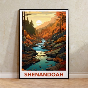 Shenandoah Reiseposter, Virginia Wandkunst, Virginia Druck, Shenandoah Poster, Virginia Poster, Waldposter, Shenandoah Art