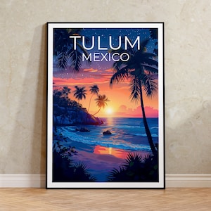 Tulum Poster, Tulum Print, Mexico Poster, Mexico Print, Tulum Travel Poster, Mexico Art, Tulum Art