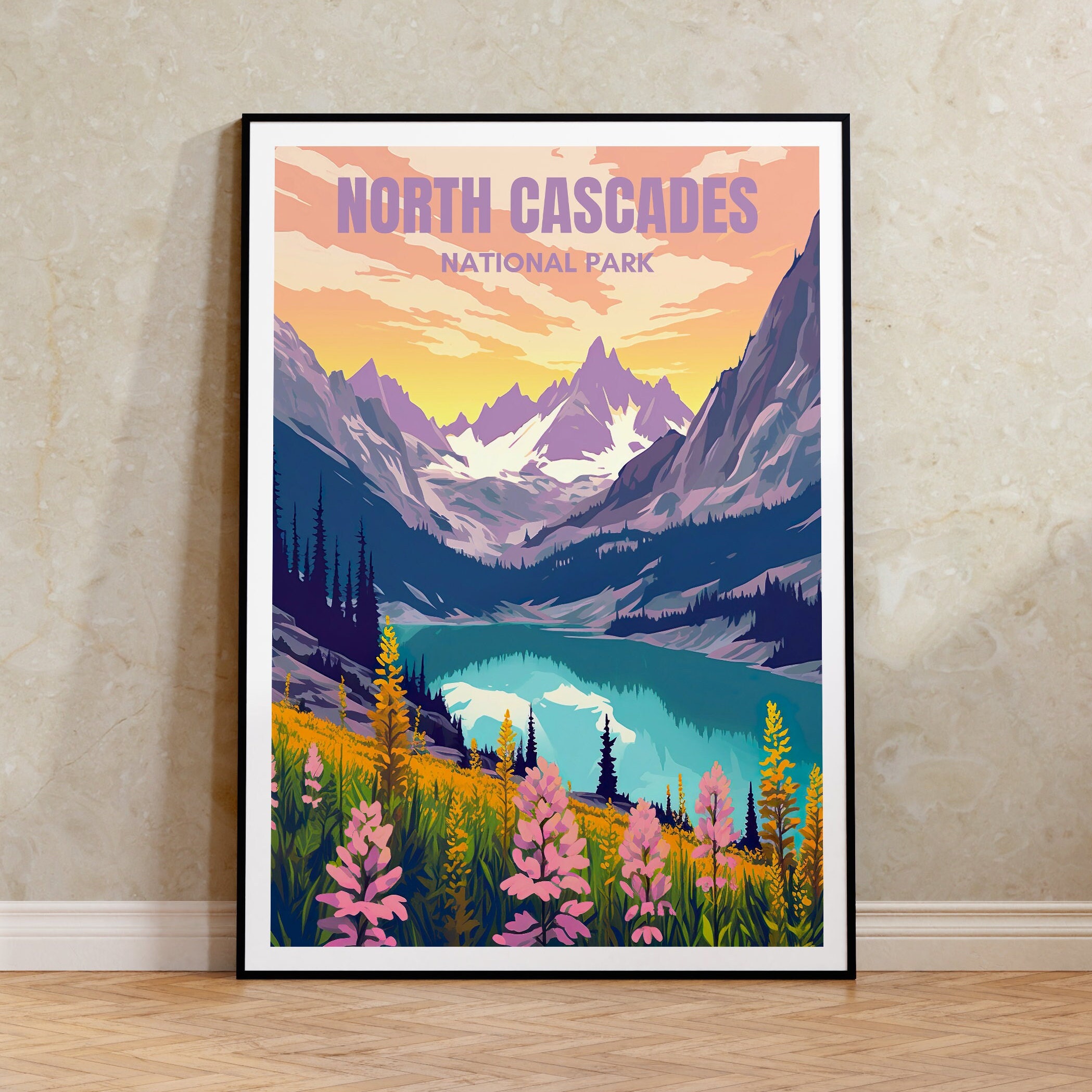 North Cascades Poster, North Cascades Art, North Cascades Print ...