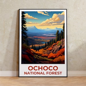Ochoco Forest Reise Poster,Oregon Wandkunst, Oregon Druck, Ochoco Forest Poster,Oregon Poster,Wald Poster, Ochoco Wald Kunst