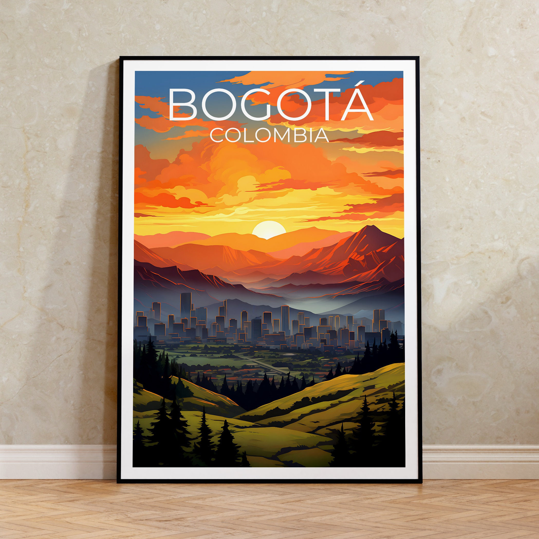 Bogotá Travel Poster, Colombia Wall Art, Colombia Print, Bogotá Poster, Colombia Bridge Poster, City Poster, Bogota Art