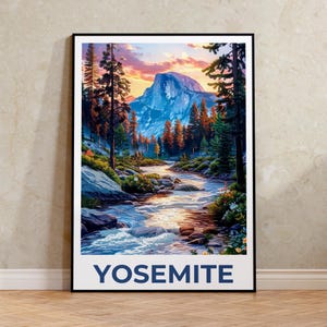 Yosemite Poster, Yosemite National Park Poster, Half Dome Poster, California Poster, Yosemite Gift, California Print, Hiking Gift
