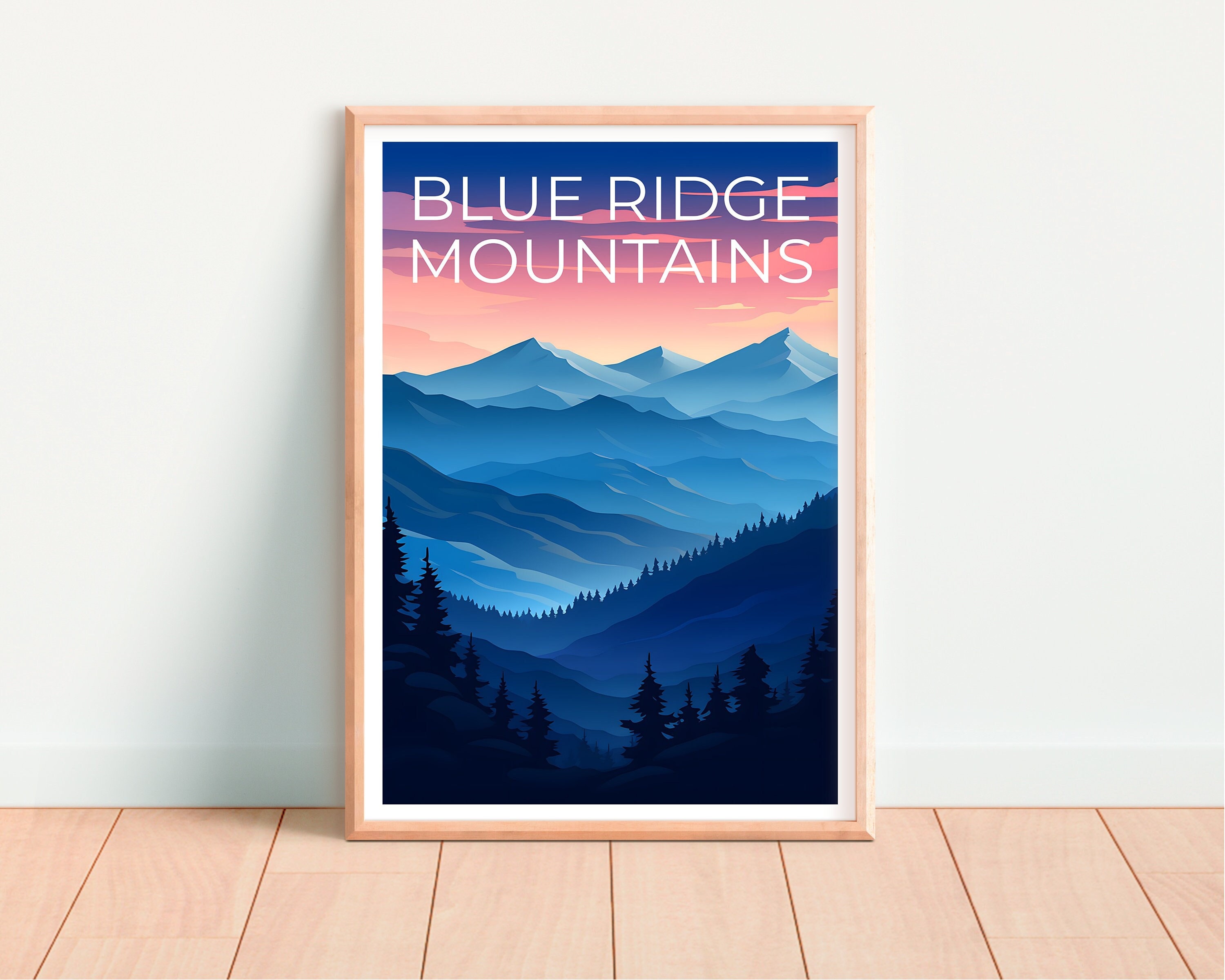 Blue Ridge Travel Poster, Nature Art, Nature Print, Blue Ridge Poster ...