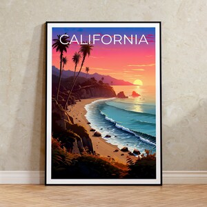 California Poster, California Print, Coast Poster, Coast Print, California Travel Poster, Coast Art, Coast Art
