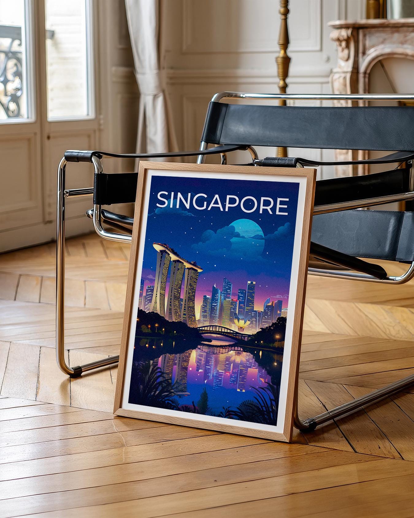 シンガポール旅行ポスター、シンガポール壁画、シンガポールプリント