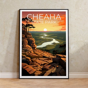 Cheaha Park Reiseplakat, Alabama Wandkunst, Alabama Druck, Cheaha Park Plakat, Alabama Plakat, Waldplakat, Cheaha Park Kunst
