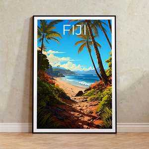 Fiji Poster, Fiji Print, Island Poster, Island Print, Fiji Travel Poster, Beach Art, Fiji At