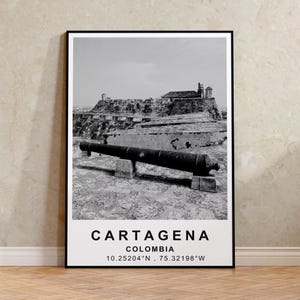 Poster di Cartagena, stampa di viaggio in Colombia, arte del Sud America, foto di Cartagena, poster di paesaggio, arte murale panoramica, arredamento per la casa, regalo di compleanno