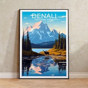Denali National Park Poster, Denali Art, Alaska Print, Denali Poster, Alaska Art, Alaska Poster, Poster Art, Wall Decor