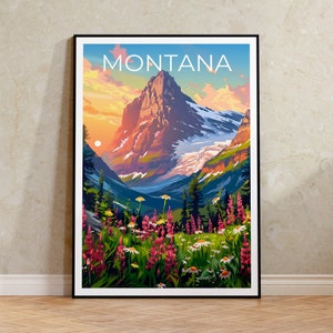 Montana-poster, Montana-print, bergposter, bergprint, Montana-reisposter, wildernisposter, Montana-kunst