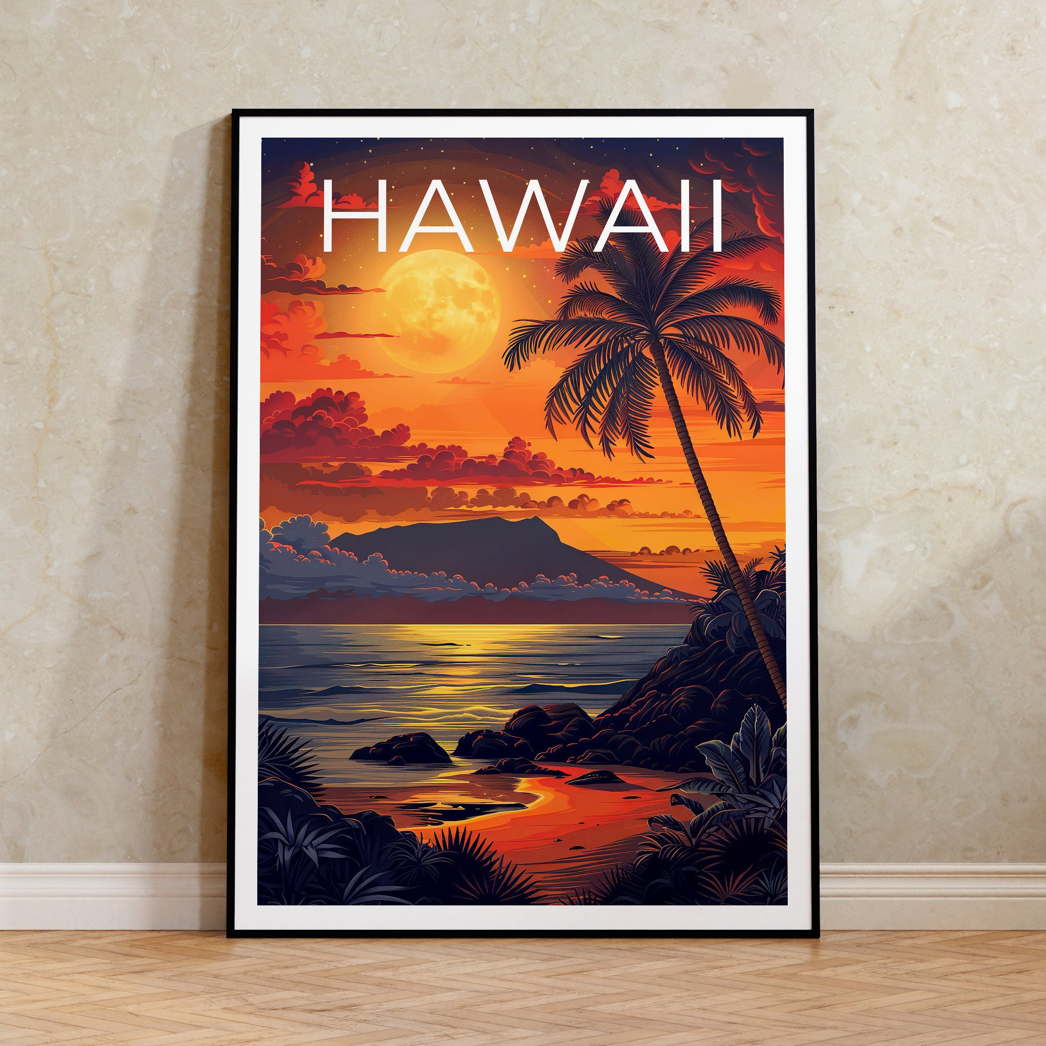 ハワイのポスター、ハワイのプリント、トロピカルポスター、トロピカル