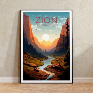 Zion Nationalpark Poster, Zion Wandkunst, Zion Druck, Zion Poster, Nationalparks Kunst, Nationalparks Poster, Poster Kunst, Wanddekor