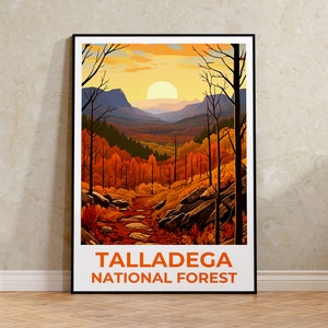 Talladega Forest Reiseplakat, Alabama Wandkunst, Alabama Druck, Talladega Forest Plakat, Alabama Brücke Plakat, Waldplakat, Wald Druck