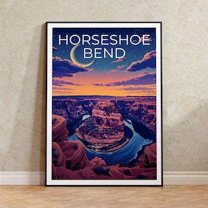 Horseshoe Bend Poster, Horseshoe Bend Print, Arizona Art, Arizona Print, Horseshoe Bend Travel Poster, Horseshoe Bend Gift