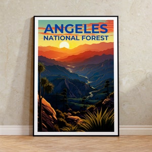 Angeles National Forest Travel Poster, California Wall Art, California Print, Angeles National Forest Poster, California Poster, Travel Gift