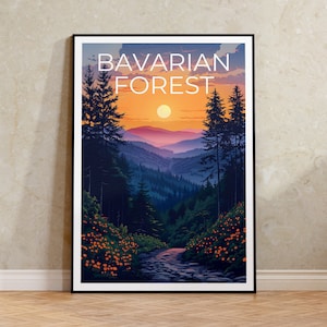 Nationalpark Bayerischer Wald Poster, Bayerischer Wald Druck, Deutschland Poster, Deutschland Druck, Bayerischer Wald Reiseplakat, Wald Poster