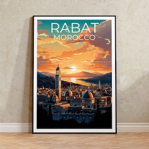 Poster di Rabat, Stampa di Rabat, Poster del Marocco, Stampa del Marocco, Poster di viaggio di Rabat, Poster dell'Africa, Arte di Rabat