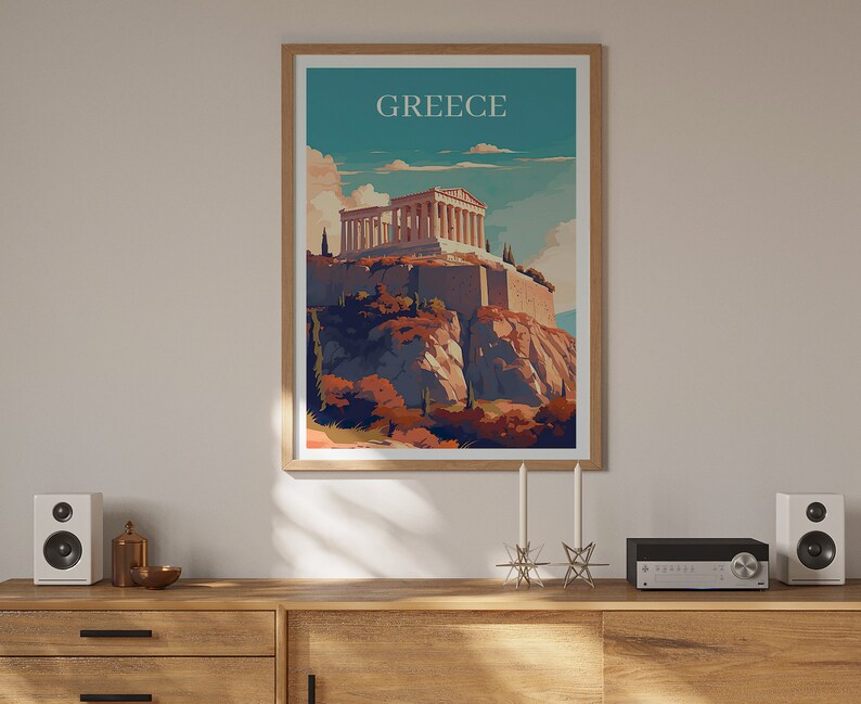 Athens Travel Poster, Athen Wall Art, Greece Print, Athens Poster ...
