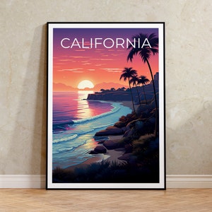 California Travel Poster, Coast Wall Art, Coast Print, California Poster, Coast Poster, California Print, California Art