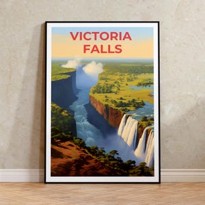 Victoria Falls Travel Poster, Africa Wall Art, Africa Print, Victoria Falls Poster, Waterfall Poster, Nature Poster, Victoria Falls Art