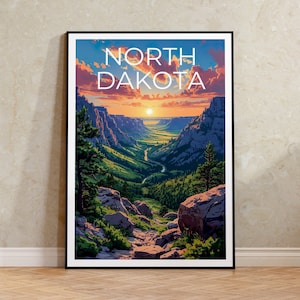 North Dakota Travel Poster, North Dakota Wall Art, North Dakota Print, North Dakota Poster, Forest Poster, Nature Poster, North Dakota Art