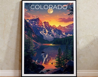 Colorado Poster, Colorado Print, Rocky Mountains Poster, Rockies Poster, Colorado Travel Poster, Mountain Art, Colorado Art