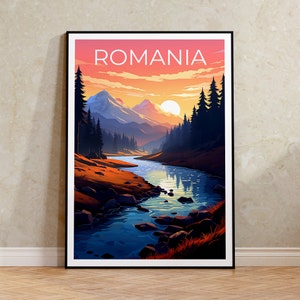 Rumänien Poster, Rumänien Druck, Retezat Nationalpark Poster, Walddruck, Rumänien Reiseplakat, Bergplakat, Rumänien Kunst