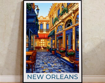 New Orleans Travel Poster, Louisiana Wall Art, Louisiana Print, New Orleans Poster, French Quarter Poster, City Poster, City Art