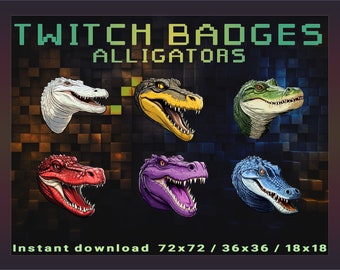 Alligator Twitch Badges: Subscriber Loyalty Graphics (Digital Download)