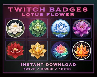 Badge sub Lotus Flower per Twitch, YouTube, Discord (download digitale)