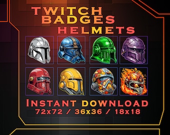 Distintivi Twitch di Fantasy Helmets: grafica per gli abbonati dello streamer (download digitale)