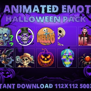 10 Animated Emotes Pack vol 3 - Halloween edition | Sub Emote | Live Streaming Animated Emote | Spooky Emotes | Meme emotes