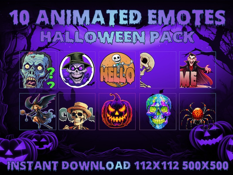 Halloween Animated Emotes Pack: Spooky Twitch/discord Gifs (500x500 ...