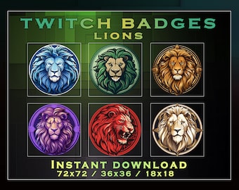 Badge Lion Sub per Twitch, YouTube, Discord (download digitale)