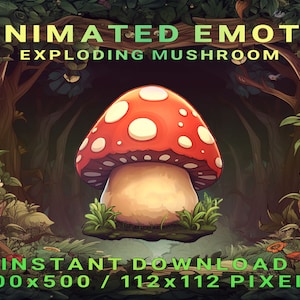 Animated Emote - Exploding Mushroom | Sub Emote | Live Streaming Animated Emote | Cute Emotes | Teemo Mushroom | League of Legends