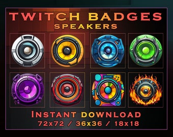 Speakers Sub Badges for Twitch, YouTube, Discord (Digital Download)
