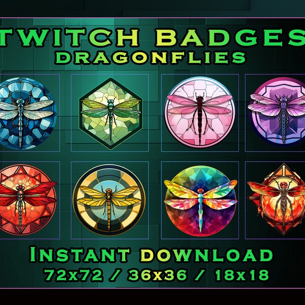 Dragonflies Sub Badges for Twitch, YouTube, Discord | Stream Badges | Twitch Sub Badges | Subscriber Badges | Discord Roles | Bit Badges