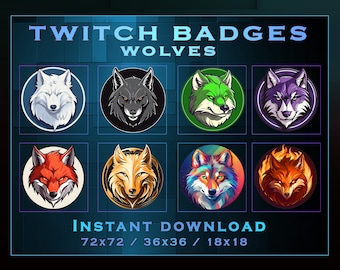 Wolves Sub Badges for Twitch, YouTube, Discord (Instant Download)