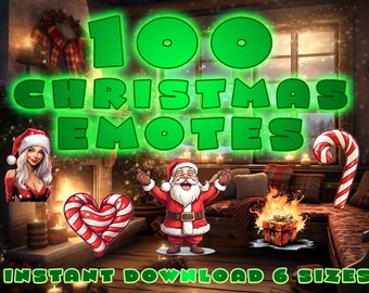 100 Twitch エモート クリスマス パック 6 サイズ Twitch Discord バンドル エモート