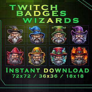 Wizard Twitch-prenumerantmärken: Fantasy Stream-prenumerantmärken (digital nedladdning)