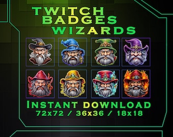Wizard Twitch-subbadges: Fantasy Stream-abonneebadges (digitale download)