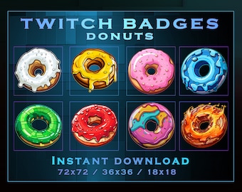Badge Donuts Sub per Twitch, YouTube, Discord (download digitale)